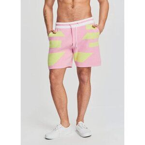SER.O.YA Zeppelin Shorts in Stripe Pink & Green Medium New Mens Teddy